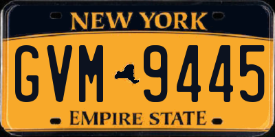 NY license plate GVM9445