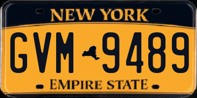 NY license plate GVM9489
