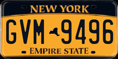 NY license plate GVM9496