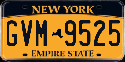 NY license plate GVM9525