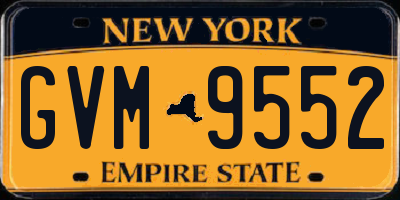 NY license plate GVM9552