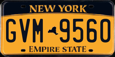 NY license plate GVM9560