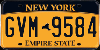 NY license plate GVM9584