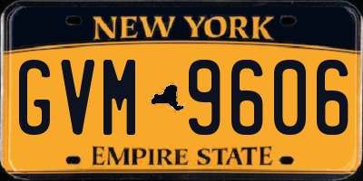 NY license plate GVM9606