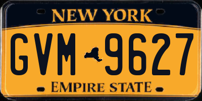 NY license plate GVM9627