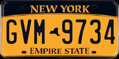 NY license plate GVM9734