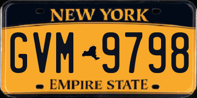 NY license plate GVM9798
