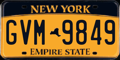 NY license plate GVM9849