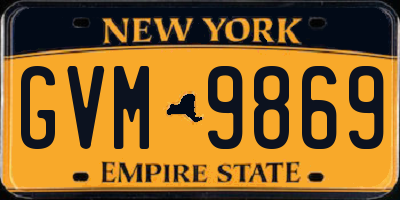 NY license plate GVM9869