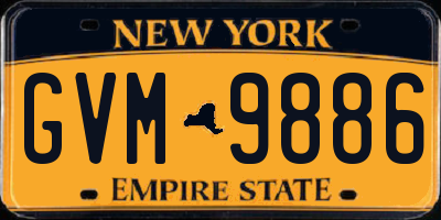 NY license plate GVM9886