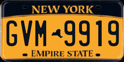 NY license plate GVM9919