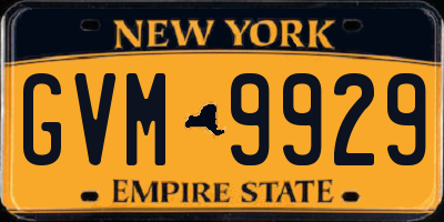 NY license plate GVM9929