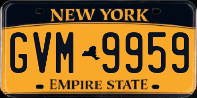 NY license plate GVM9959