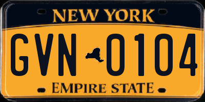 NY license plate GVN0104