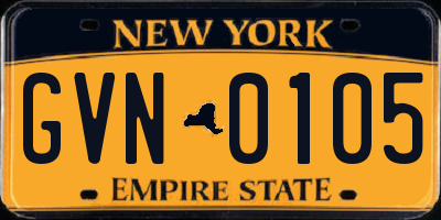 NY license plate GVN0105