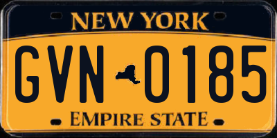 NY license plate GVN0185