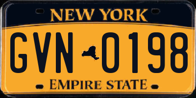 NY license plate GVN0198