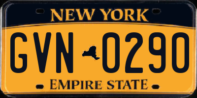 NY license plate GVN0290