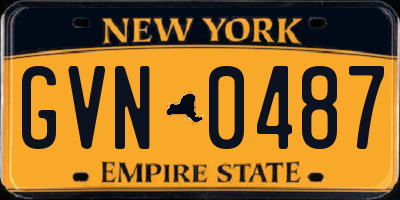 NY license plate GVN0487