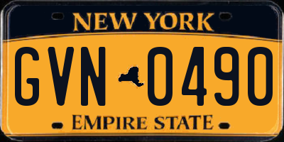 NY license plate GVN0490