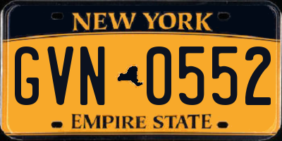 NY license plate GVN0552