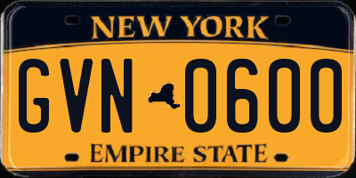 NY license plate GVN0600