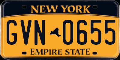 NY license plate GVN0655