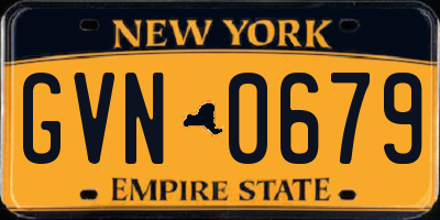 NY license plate GVN0679