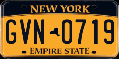 NY license plate GVN0719