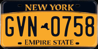 NY license plate GVN0758