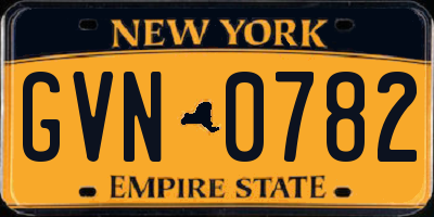 NY license plate GVN0782