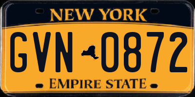 NY license plate GVN0872