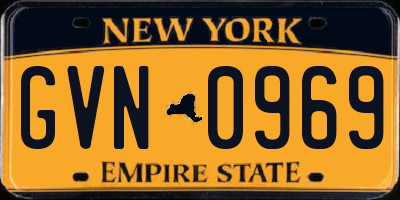 NY license plate GVN0969