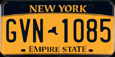 NY license plate GVN1085