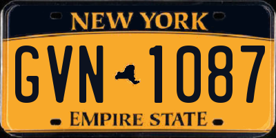 NY license plate GVN1087