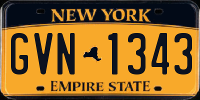 NY license plate GVN1343