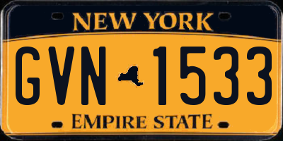 NY license plate GVN1533