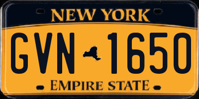 NY license plate GVN1650