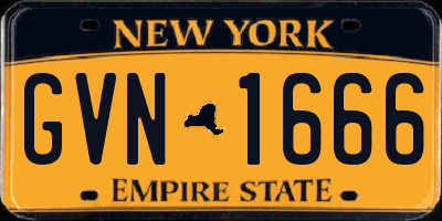 NY license plate GVN1666