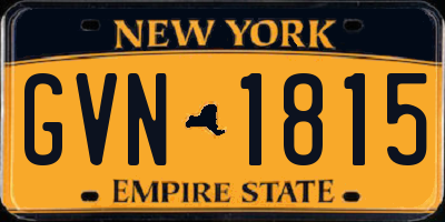 NY license plate GVN1815