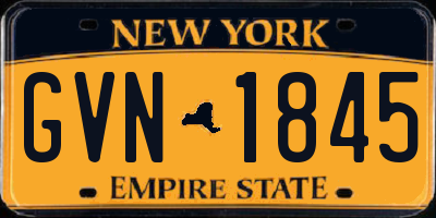 NY license plate GVN1845