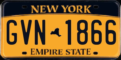 NY license plate GVN1866