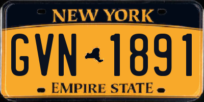 NY license plate GVN1891