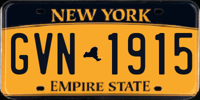 NY license plate GVN1915