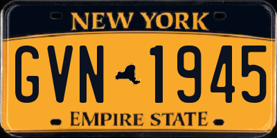 NY license plate GVN1945