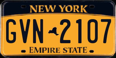 NY license plate GVN2107
