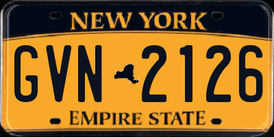 NY license plate GVN2126
