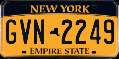 NY license plate GVN2249