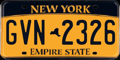 NY license plate GVN2326
