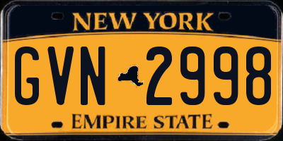 NY license plate GVN2998